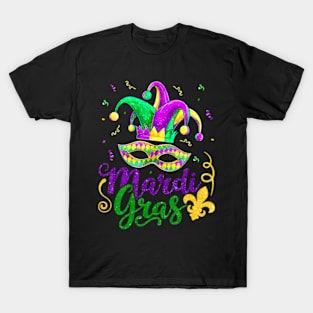 Mardi Gras 2024 Girls Mask Beads New Orleans Party T-Shirt